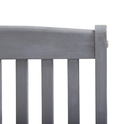 Outdoor Chair | Set of 6 | Grey | Solid Acacia Wood | Medium | Foldable