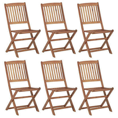 Garden Chair | Set of 6 | Natural wood | Solid acacia wood | Large