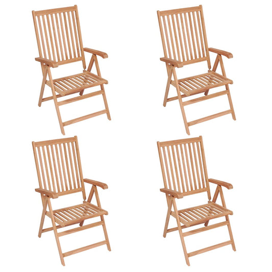 Garden Chair | Set of 4 | Natural Teak | Teak Wood | 57 x 71.5 x 100 cm