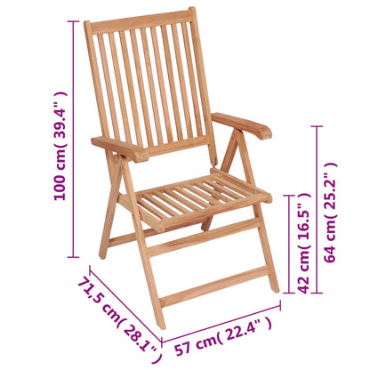 Garden Chair | Set of 4 | Natural Teak | Teak Wood | 57 x 71.5 x 100 cm