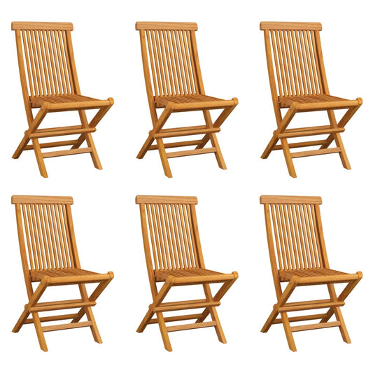 Folding Chairs 6 pcs Solid Teak Wood