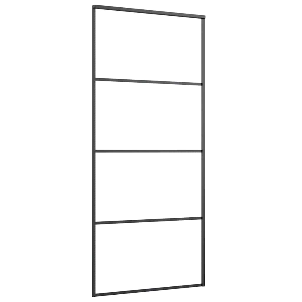 149480 vidaXL Sliding Door Aluminium and ESG Glass 90x205 cm Black