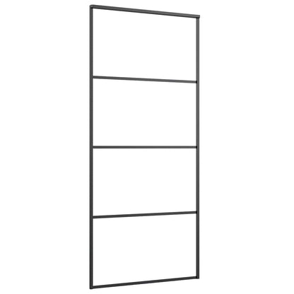 149480 vidaXL Sliding Door Aluminium and ESG Glass 90x205 cm Black