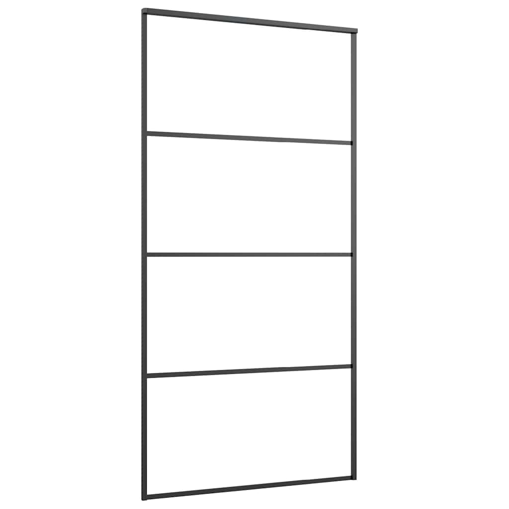 149481 vidaXL Sliding Door Aluminium and ESG Glass 102,5x205 cm Black