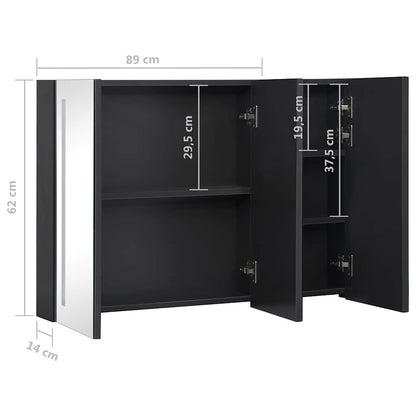 325544 vidaXL LED Bathroom Mirror Cabinet 89x14x62 cm