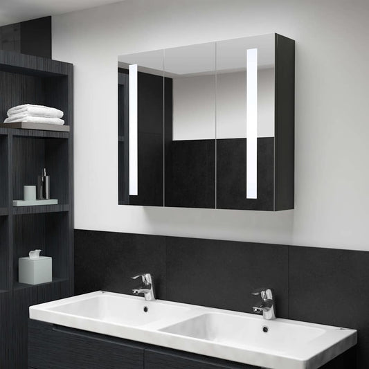 325544 vidaXL LED Bathroom Mirror Cabinet 89x14x62 cm