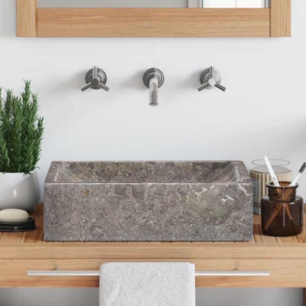 Sink 45x30x12 cm Marble High Gloss Grey