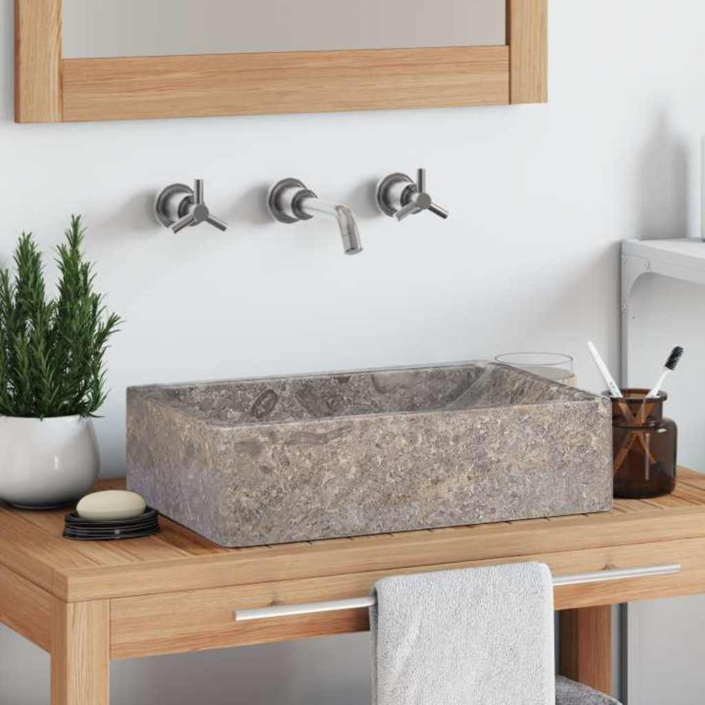 Sink 45x30x12 cm Marble High Gloss Grey