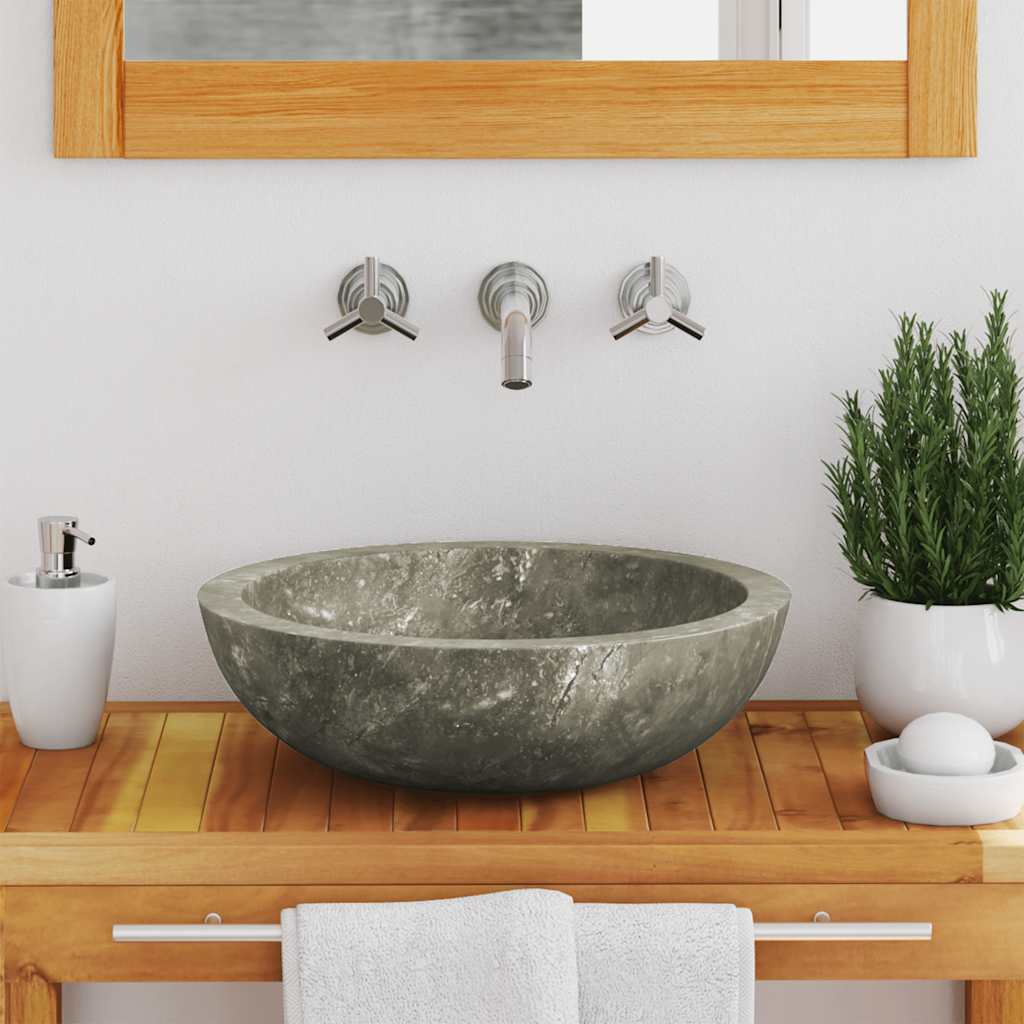 Sink Grey Ø40x12 cm Marble