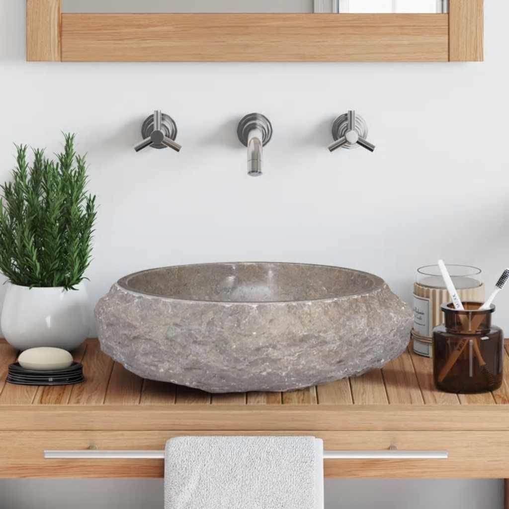 Sink Grey Ø40x12 cm Marble