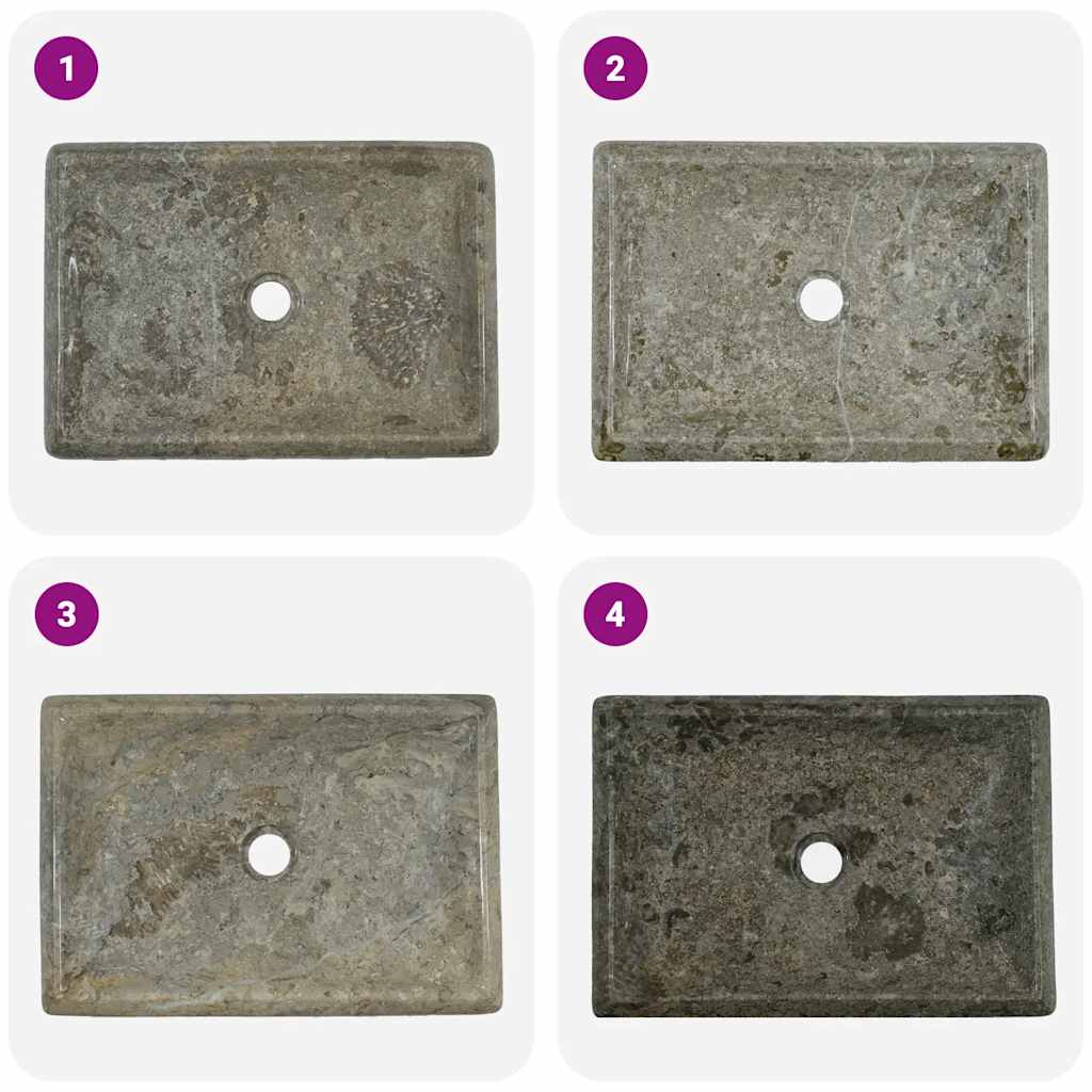 Sink Grey 50x35x10 cm Marble