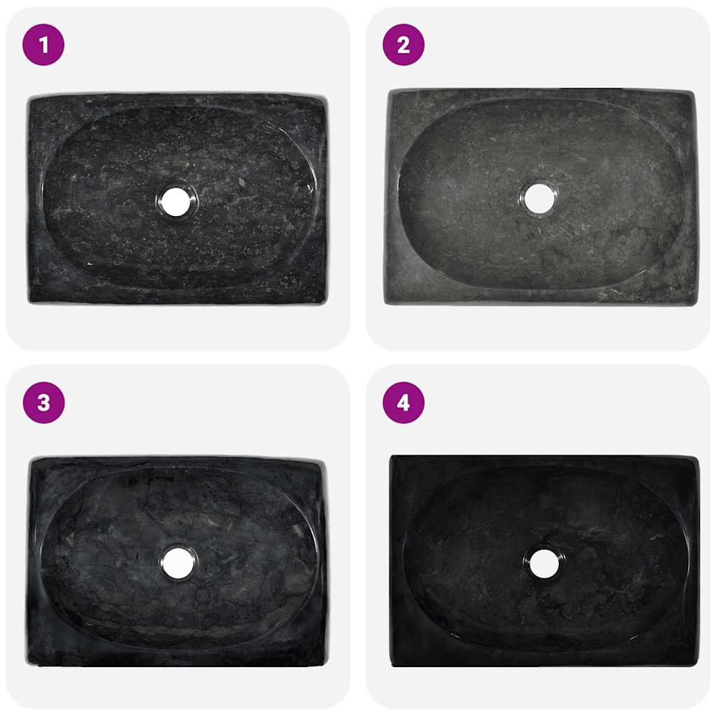 Sink Black 50x35x10 cm Marble