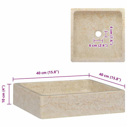 Sink Cream 40x40x10 cm Marble