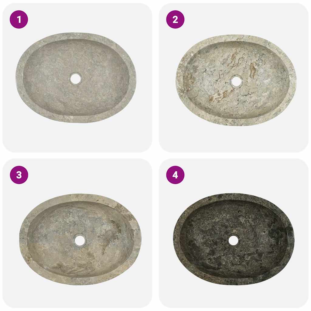 Sink Grey 53x40x15 cm Marble