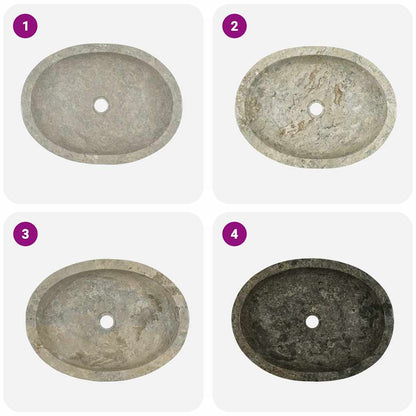 Sink Grey 53x40x15 cm Marble