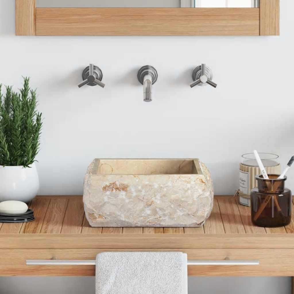 Sink Cream 30x30x13 cm Marble