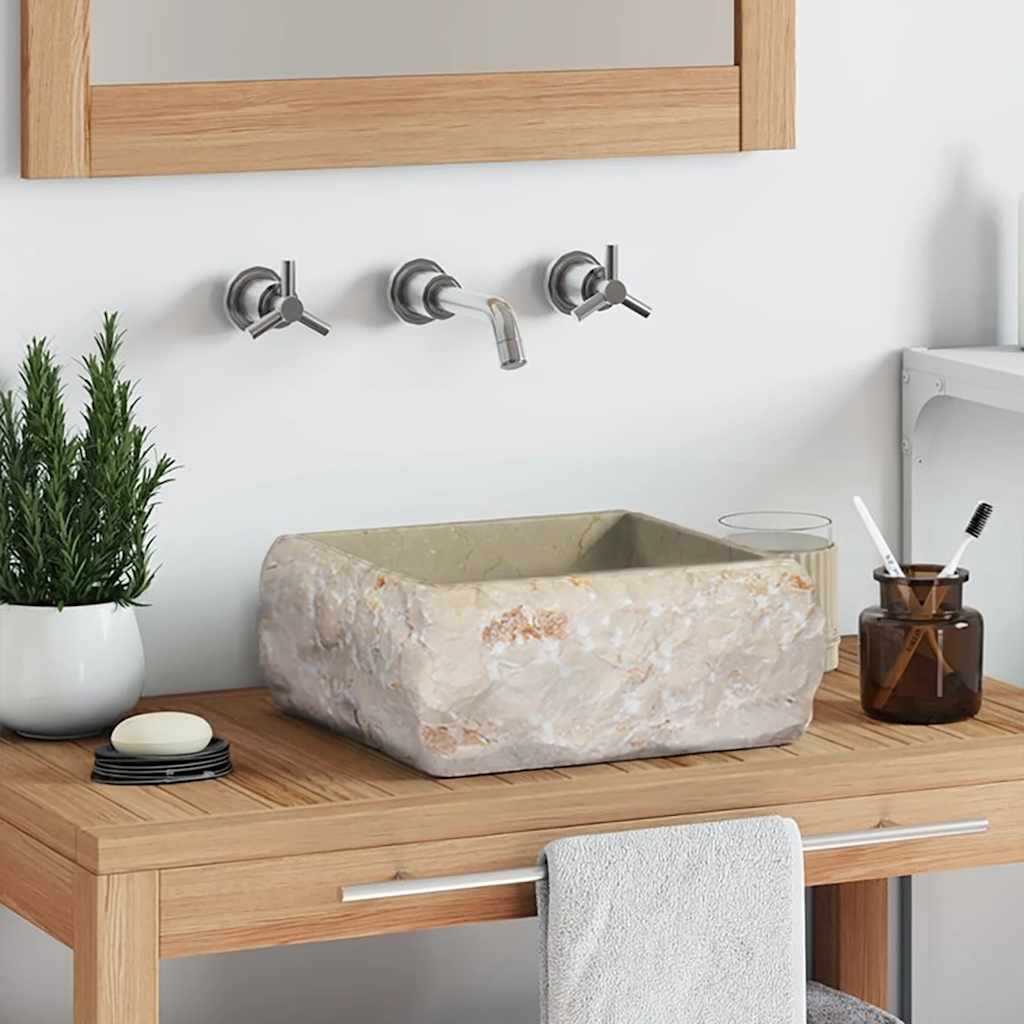 Sink Cream 30x30x13 cm Marble