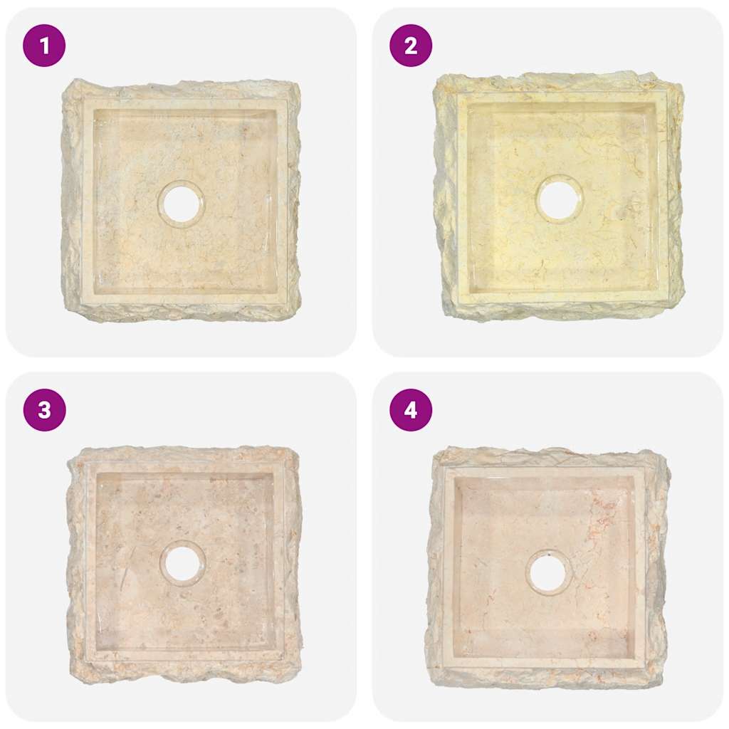 Sink Cream 30x30x13 cm Marble