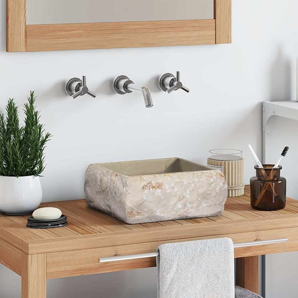 Sink Cream 30x30x13 cm Marble