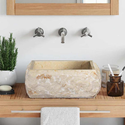 Sink Cream 30x30x13 cm Marble