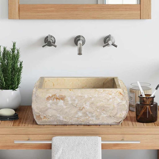 Sink Cream 30x30x13 cm Marble