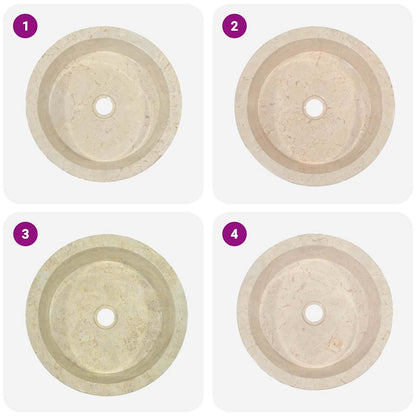 Sink Cream Ø40x15 cm Marble