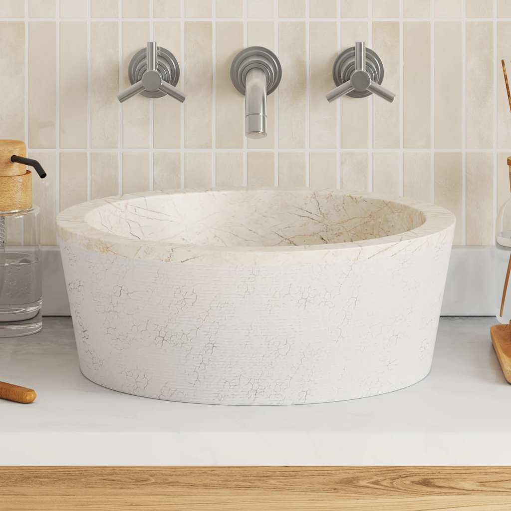 Sink Cream Ø40x15 cm Marble