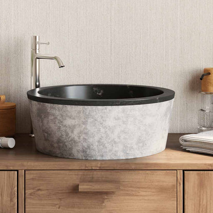 Sink Black Ø40x15 cm Marble