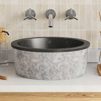 Sink Black Ø40x15 cm Marble