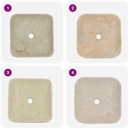 Sink Cream 40x40x10 cm Marble