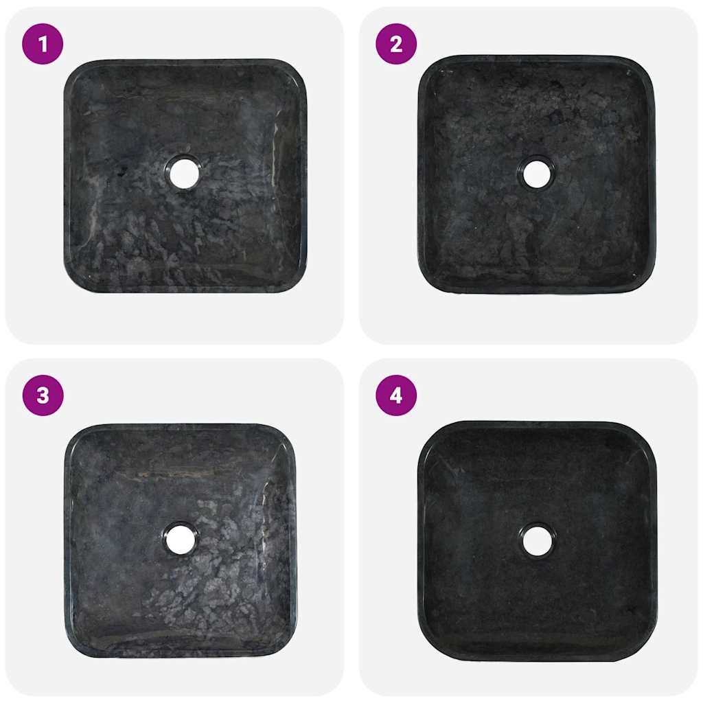 Sink Black 40x40x10 cm Marble