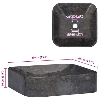 Sink Black 40x40x10 cm Marble