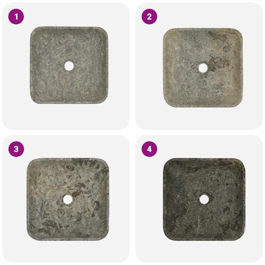Sink Grey 40x40x10 cm Marble