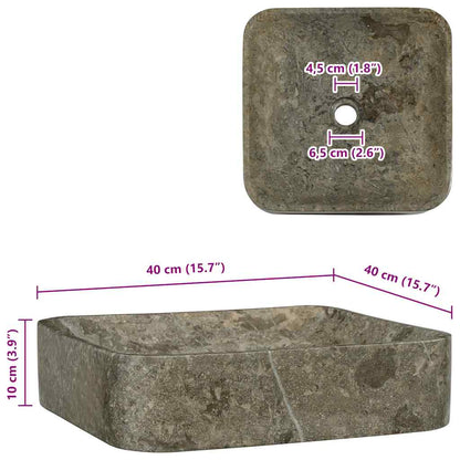 Sink Grey 40x40x10 cm Marble
