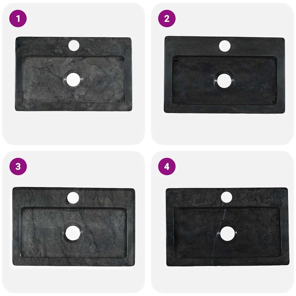 Sink Black 38x24x6.5 cm Marble