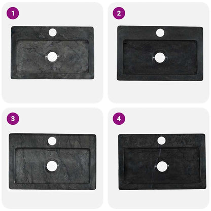 Sink Black 38x24x6.5 cm Marble