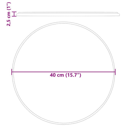 Table Top | Black | Marble | Ø40x2.5 cm | Durable | Table Top | Round