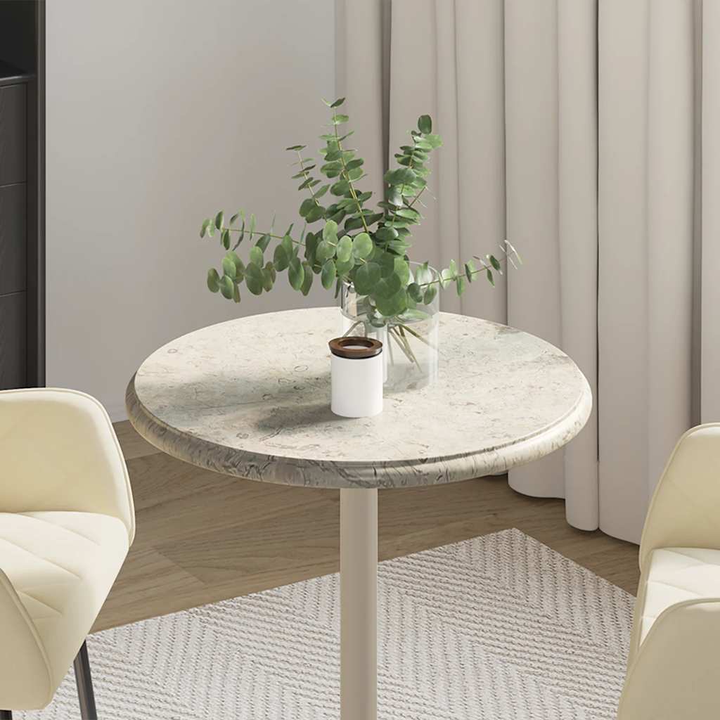 Table Top | Grey | Marble | 50 cm diameter |  Durable | Table Top | Round