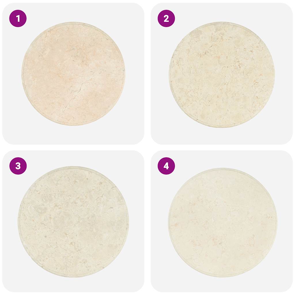 Table Top | Cream | Marble | 60 x 2.5 cm | Durable | Table Top | Circular