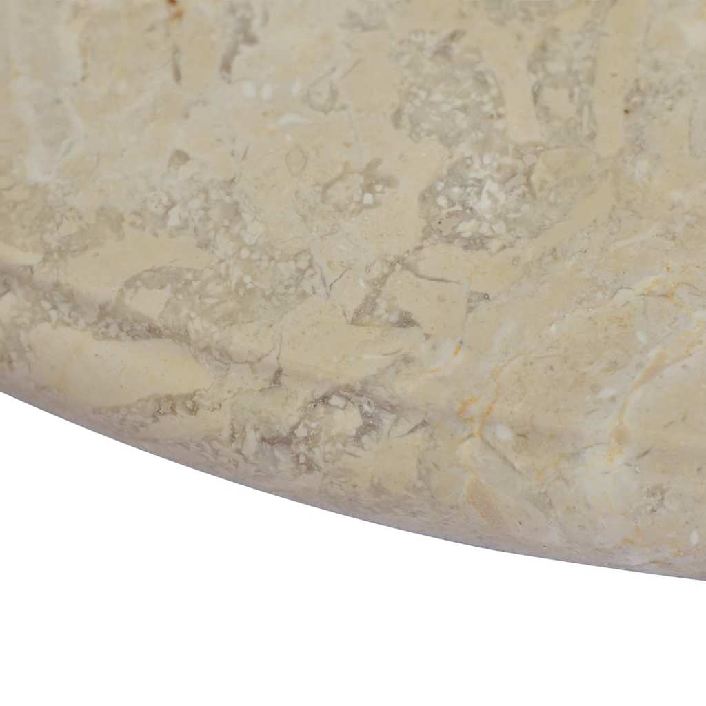 Table Top | Cream | Marble | 60 x 2.5 cm | Durable | Table Top | Circular