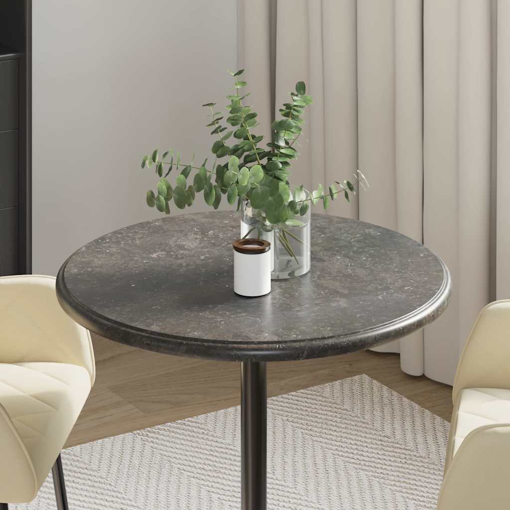 Table Top Black Ø60x2.5 cm Marble