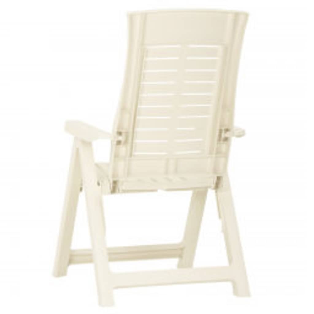 Reclining Folding Chairs 2 pcs Plastic White