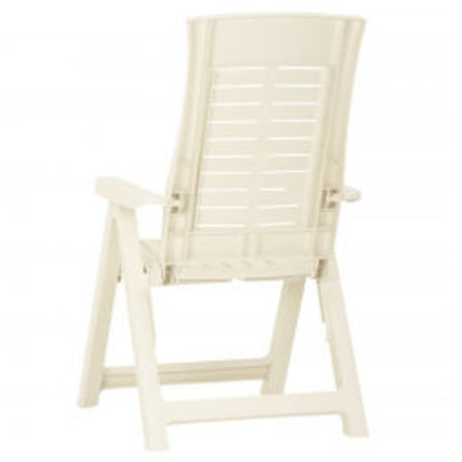 Reclining Folding Chairs 2 pcs Plastic White