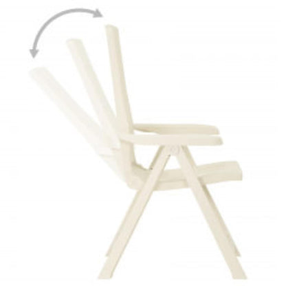 Reclining Folding Chairs 2 pcs Plastic White