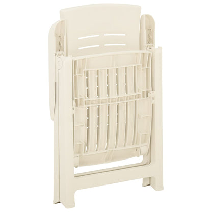 Reclining Folding Chairs 2 pcs Plastic White
