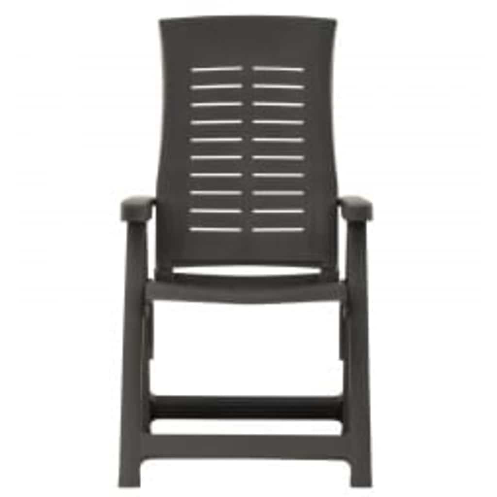 Reclining Folding Chairs 2 pcs Plastic Anthracite