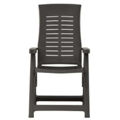 Reclining Folding Chairs 2 pcs Plastic Anthracite