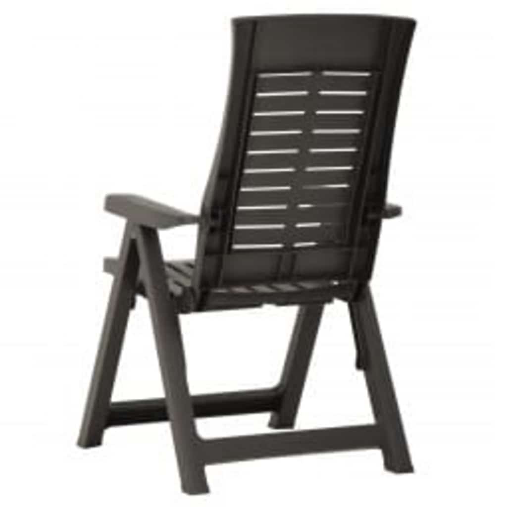 Reclining Folding Chairs 2 pcs Plastic Anthracite