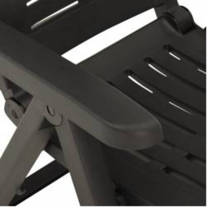 Reclining Folding Chairs 2 pcs Plastic Anthracite
