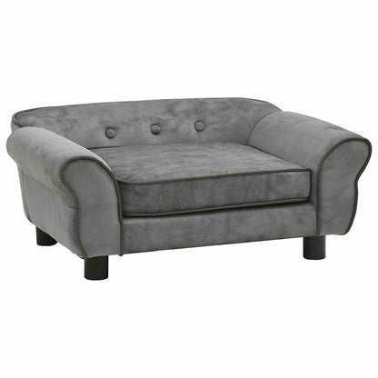 171039 vidaXL Dog Sofa Dark Grey 72x45x30 cm Plush